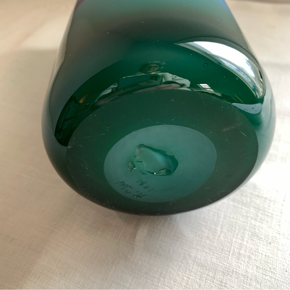 Robert Held Art Glass Vase Iridescent Freeform Vintage 1981 Calgary - Picture 8 of 9